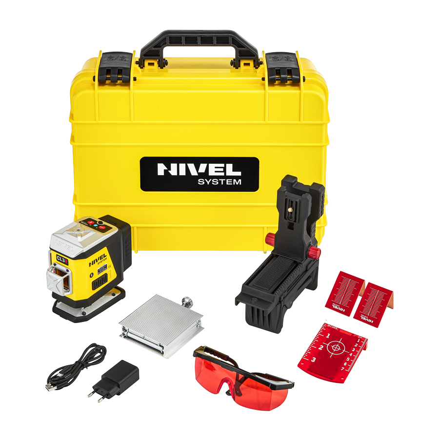 Червен линеен лазерен нивелир Nivel System CL3R